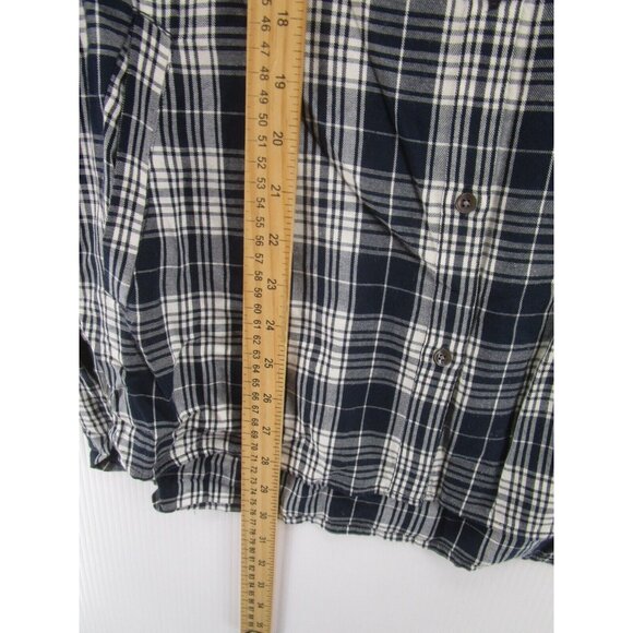 LL Bean Top 4 Wool Blend Signature Tunic Flannel Shirt Band Collar - Picture 5 of 11